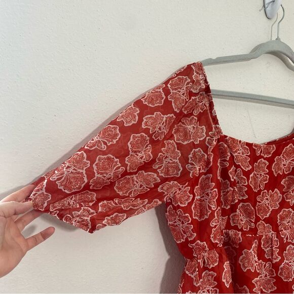 Cato Womens Floral Babydoll Square Neck Blouse Size XL NWT Fairy Garden Coquette - Picture 3 of 11